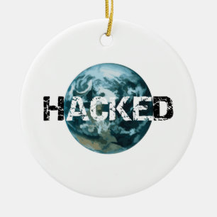 Hacked Planet Earth Ceramic Ornament