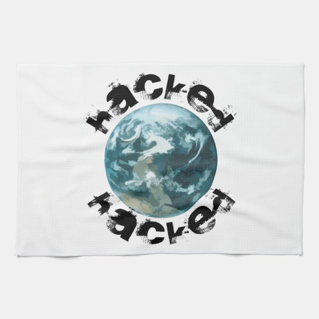 Hacked Planet Earth Kitchen Towel (Horizontal)