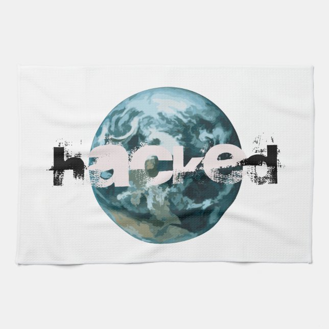 Hacked Planet Earth Kitchen Towel (Horizontal)