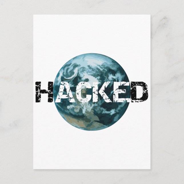 Hacked Planet Earth Postcard (Front)