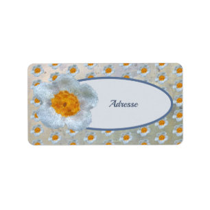 häckelblume Adressaufkleber Label