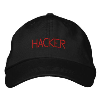 Hacker Black Embroidered Hat