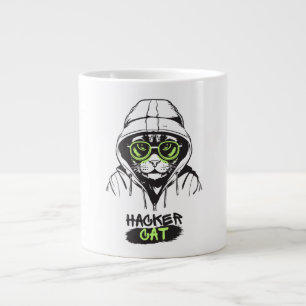 Hacker Cat Cyber Gamer Coder Funny Tech Mug