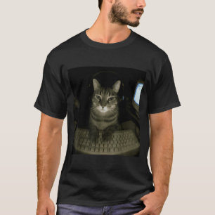 Hacker Cat Meme Funny Computer Cat Kitten Gamer Ca T-Shirt