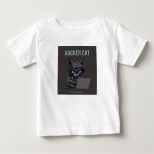 Hacker cat print T-shirt
