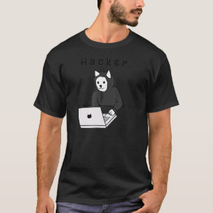 Hacker Cat Security Engineer Gift  T-Shirt