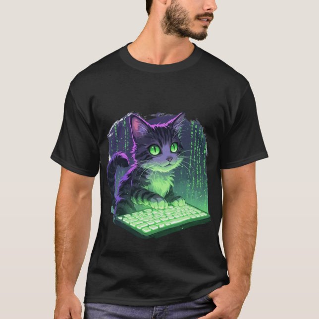 Hacker Cat T-Shirt (Front)