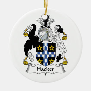 Hacker Family Crest Ceramic Ornament