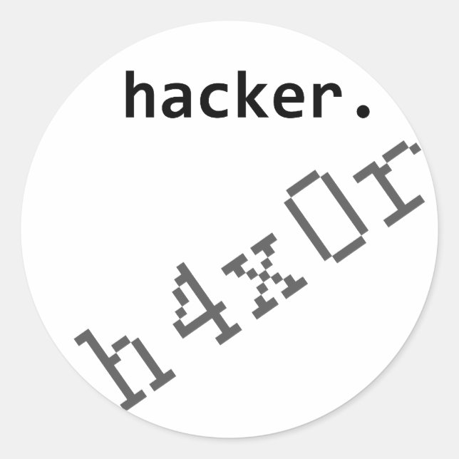 Hacker h4x0r classic round sticker (Front)