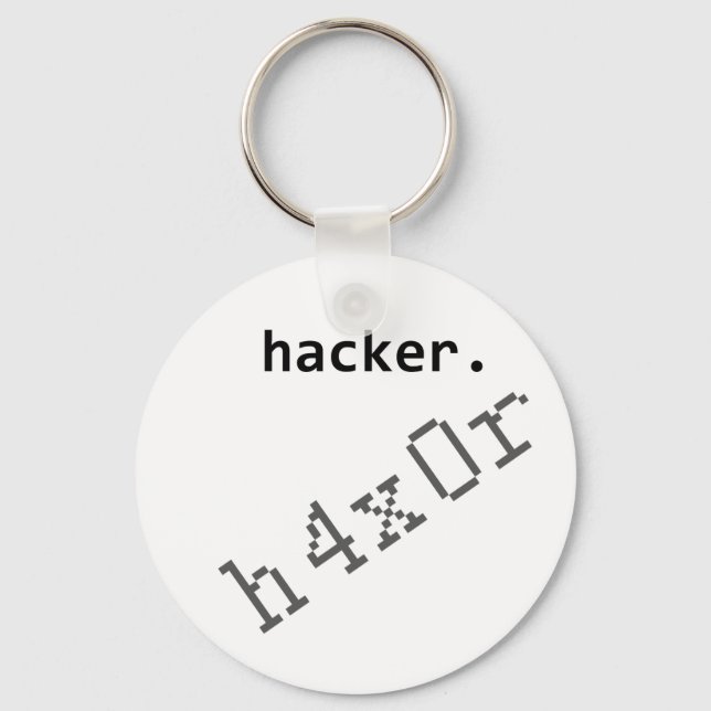 Hacker h4x0r keychain (Front)