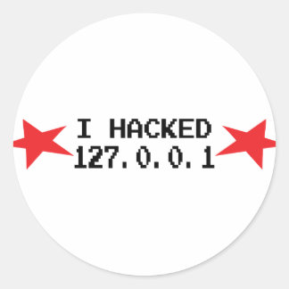 hacker i hacked 127.0.0.1 classic round sticker