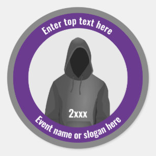 Hacker IT & Cyber Security with own text on Classic Round Sticker