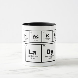 "Hacker Lady"  Table of Elements STEM Coffee Mug
