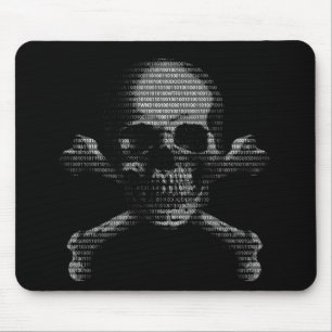 Hacker Skull and Crossbones Mouse Pad