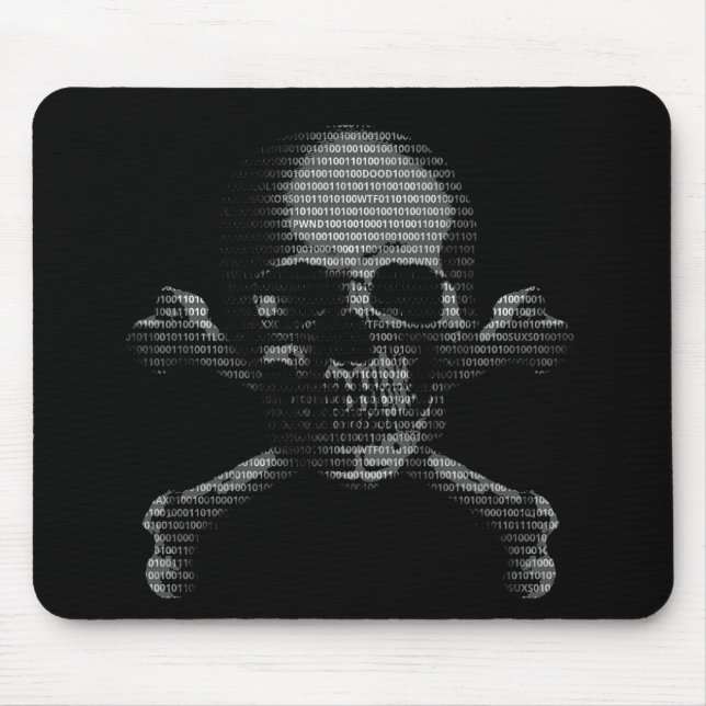 Hacker Skull and Crossbones Mouse Pad (Front)
