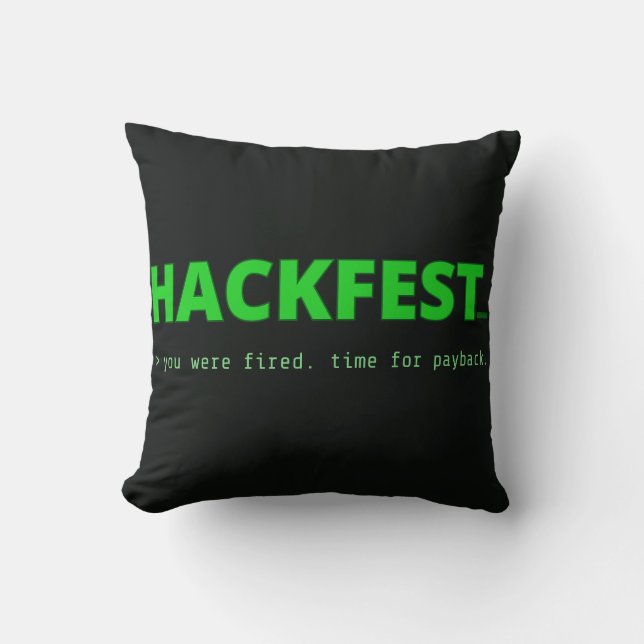 Hackfest Title Screen Throw Pillow (Front)