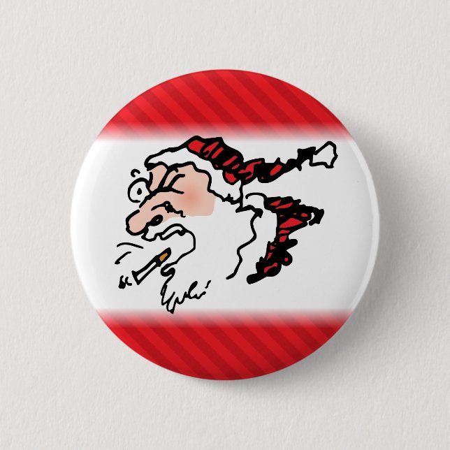 Hackin Santa Funny Cartoon 2 Inch Round Button (Front)