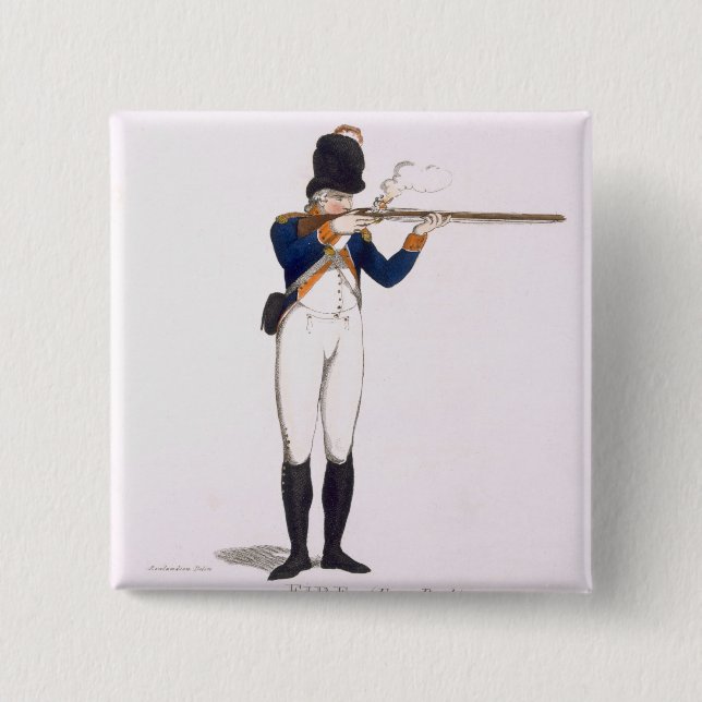 Hackney Volunteer, plate 49 from 'Loyal Volunteers 2 Inch Square Button (Front)