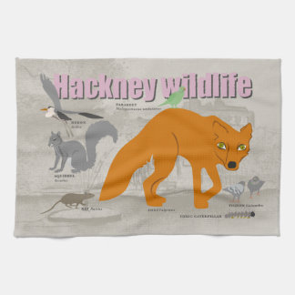 Hackney wild life tea towel