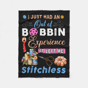 had an out of bobbin experience left stitchless fleece blanket