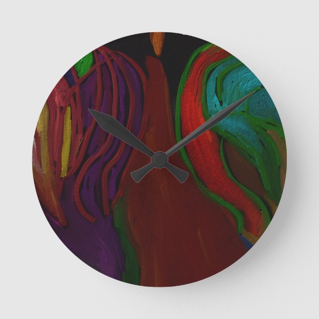 Hades Floral Arrangement Round Clock (Front)
