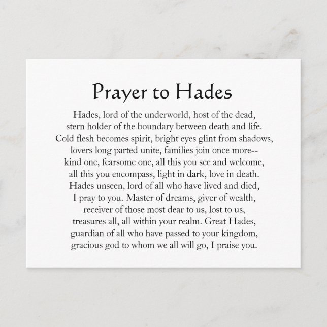 Hades Postcard (Front)