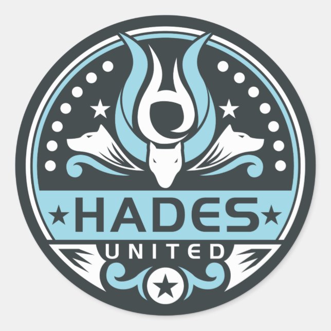 Hades United Logo Navy Blue Classic Round Sticker (Front)