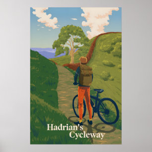 Hadrians Cycleway Cycling Travel Poster