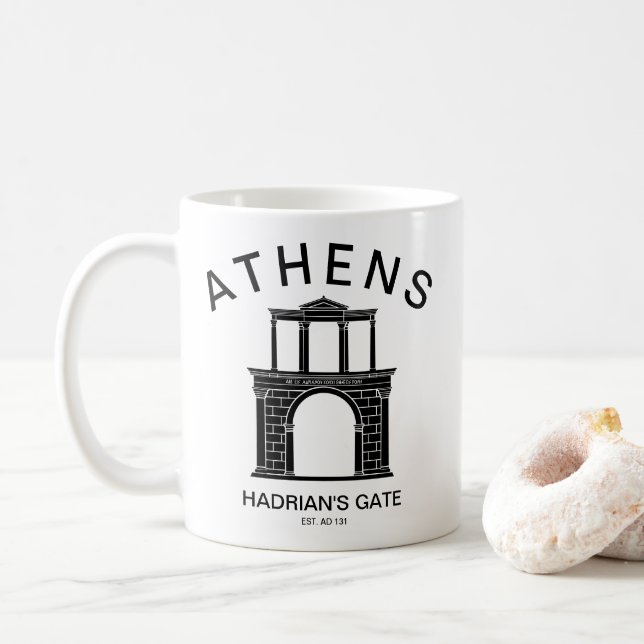 Hadrian's Gate (Hadrian's Arch), Athens, Greece Coffee Mug (With Donut)