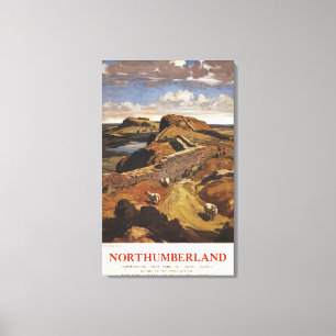 Hadrian's Wall and Sheep British Rail Poster Canvas Print