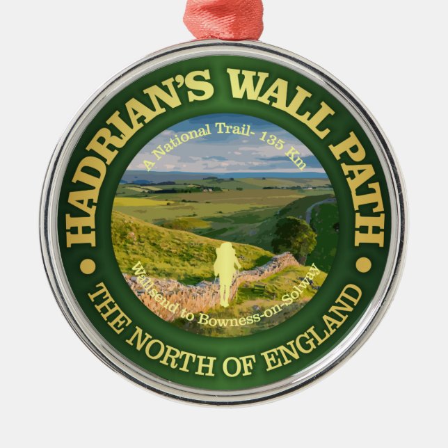 Hadrian's Wall Path Metal Ornament (Front)