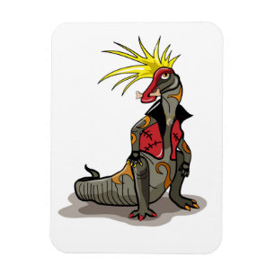 Hadrosaurus Dinosaur Dressed As A Punk. Magnet