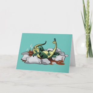 Hadrosaurus Relaxing In A Jacuzzi. Card