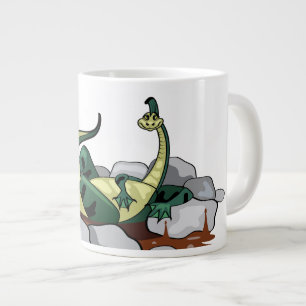 Hadrosaurus Relaxing In A Jacuzzi. Large Coffee Mug