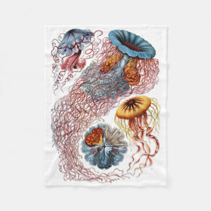 Haeckel Jellyfish Fleece Blanket