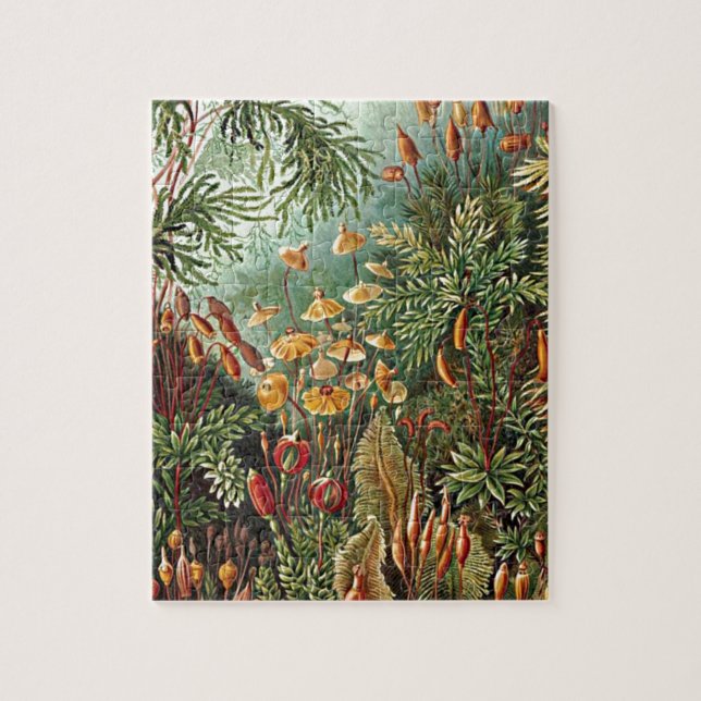 Haeckel Moss, Grass, and Fungus Mushroom Painting Jigsaw Puzzle (Vertical)