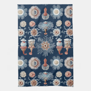Haeckel Nature Art Siphonophorae Antique Print Kitchen Towel