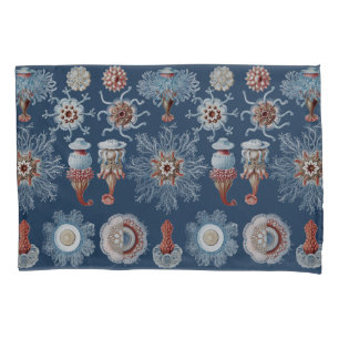 Haeckel Nature Art Siphonophorae Antique Print Pillowcase