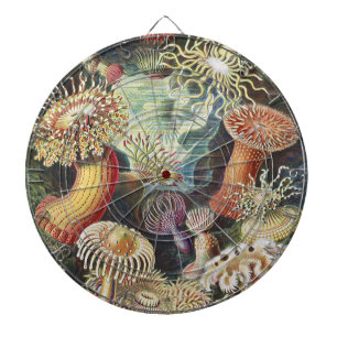 Haeckel Sea Anemones Nautical Sea Life Art Collage Dartboard