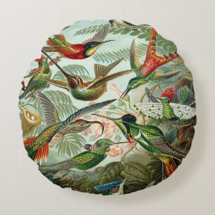 Haeckel Trochilidae Hummingbirds Round Pillow