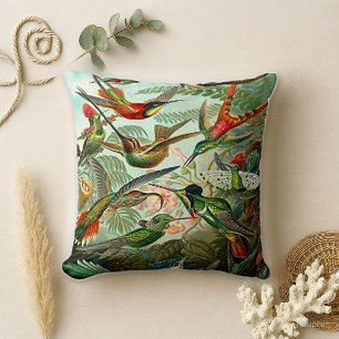 Haeckel Trochilidae Hummingbirds Throw Pillow
