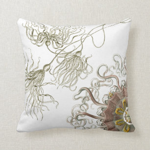 Haeckel vintage sealife throw pillow