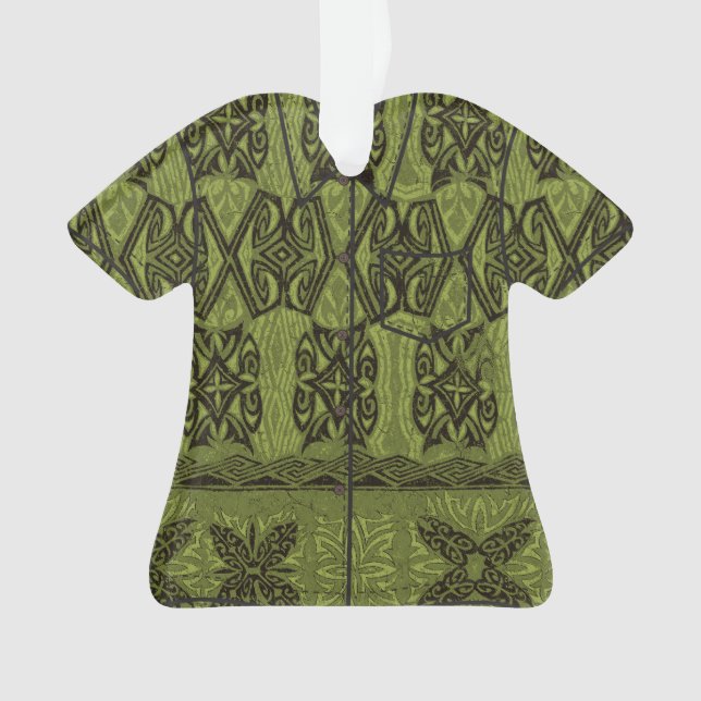 Haena Beach Hawaiian Primitive Tapa Aloha Shirt Ornament (Front)