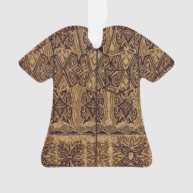 Haena Beach Hawaiian Primitive Tapa Aloha Shirt Ornament (Front)