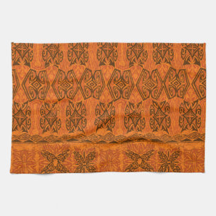 Haena Beach Hawaiian Primitive Tapa Kitchen Towel