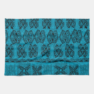 Haena Beach Hawaiian Primitive Tapa Kitchen Towel