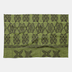 Haena Beach Hawaiian Primitive Tapa Kitchen Towel