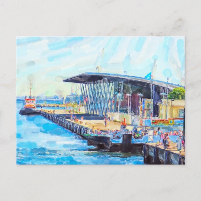 Hafen von Warnemünde Rostock. Kreuzfahrt Terminal. Postcard (Front)