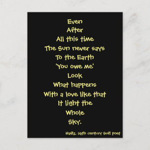 hafiz poem postcard