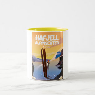 hafjell alpinsenter  Norway beautiful ski poster. Two-Tone Coffee Mug